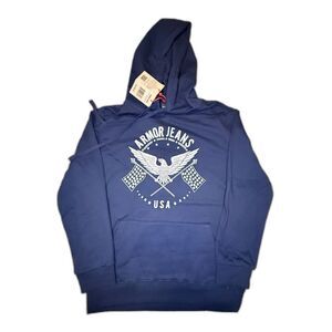 Armor Jeans Eagle Hoodie 3XL (Fits 2XL) Blue Pullover NWT $80 Retail